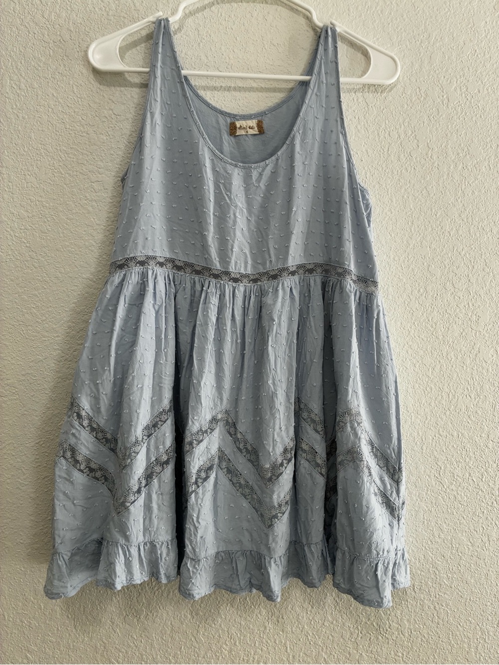 Altar'd State Light Blue Sleeveless Ruffle-Hem Girls' Dress